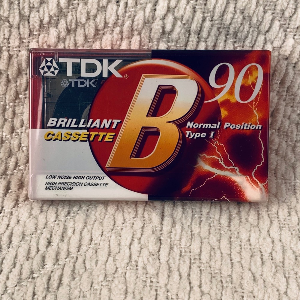 TDK Audio Cassette Blank 90 Min Red B-90 Brilliant Normal Position‎ Type I